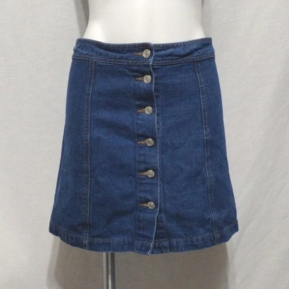Sans Souci Blue Denim Mini Skirt - Picture 2 of 6